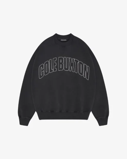 Black Cole Buxton Varsity Arch Outline Sweatshirt