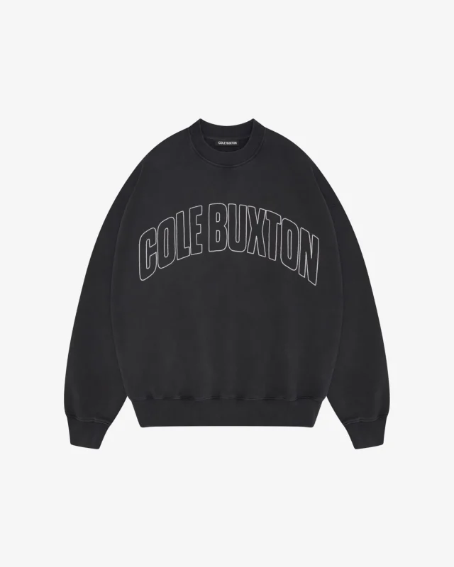 Black Cole Buxton Varsity Arch Outline Sweatshirt