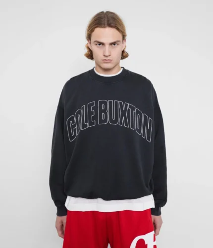 Black Cole Buxton Varsity Arch Outline Sweatshirt