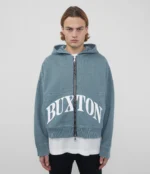 Cole Buxton Cropped Logo Zip Hoodie Washed Green