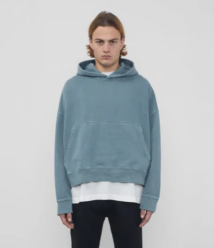 Cole Buxton Cropped Washed Green Hoodie