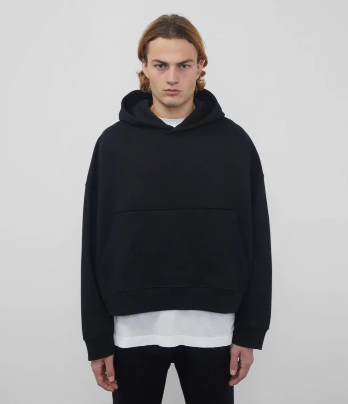 Cole Buxton Heavyweight Cropped Black Hoodie