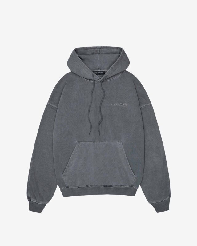 Cole Buxton Heavyweight Warm Up Hoodie Washed Black