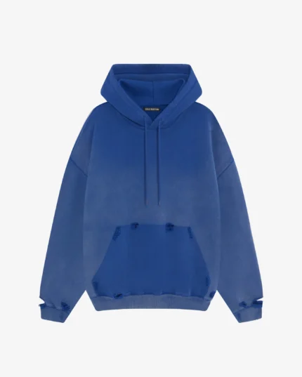 Cole Buxton Pocket Fade Hoodie Washed Blue