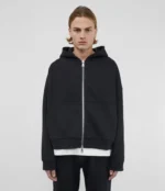 Cole Buxton Warm Up Cropped Zipped Black Hoodie