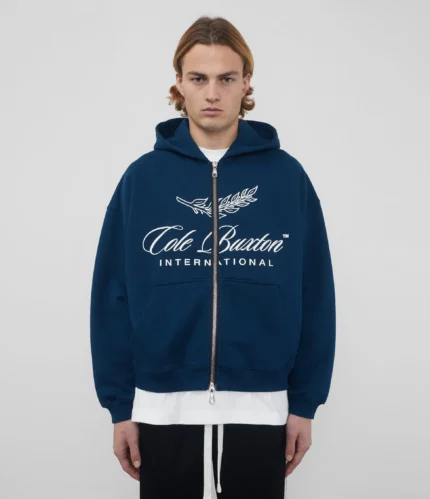 Navy Cole Buxton International Zipped Hoodie